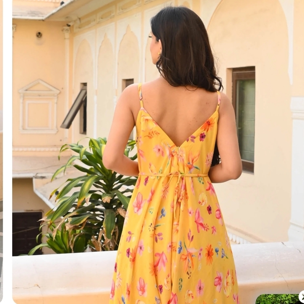 Floral Yellow Jumpsuit - Picture 10 of 12